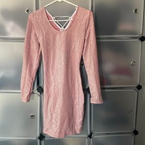 Long sleeve Pink tight fitted dress